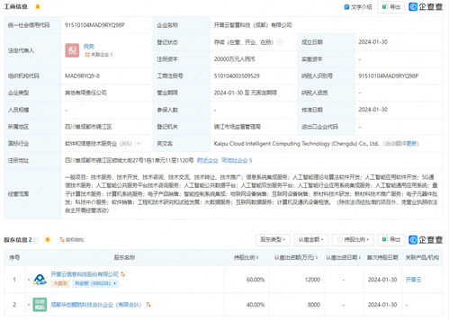 開普云智算科技公司成立，布局信息系統集成新賽道